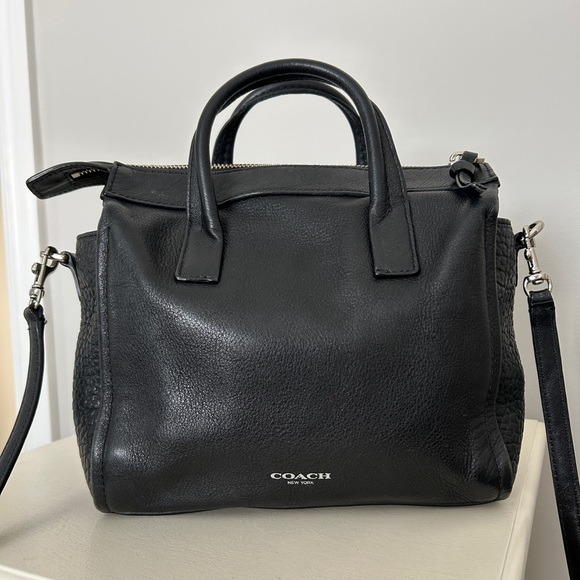 Coach Handbags - COACH Bleecker Mini Black Leather Crossbody Carryall bag. With dust bag.
